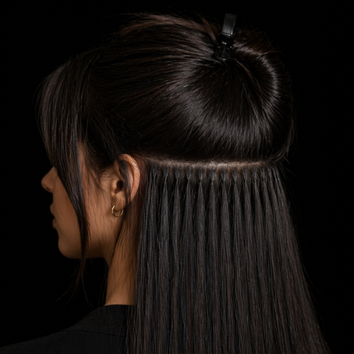 Nanoring Extensions Zürich unsichtbare Haarverlängerung Methode Detail