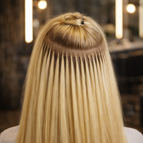 Nanoring Extensions Zürich unsichtbare Haarverlängerung Methode Detail